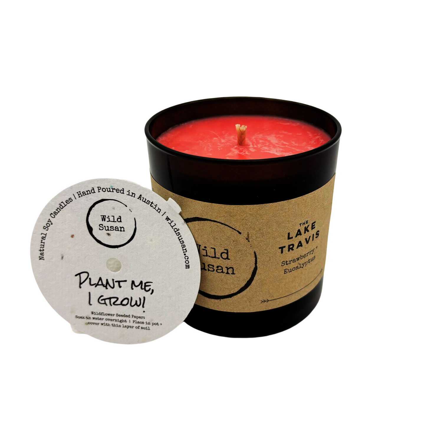 Lake Travis [Strawberry + Eucalyptus] Soy Candle / Wax Melt