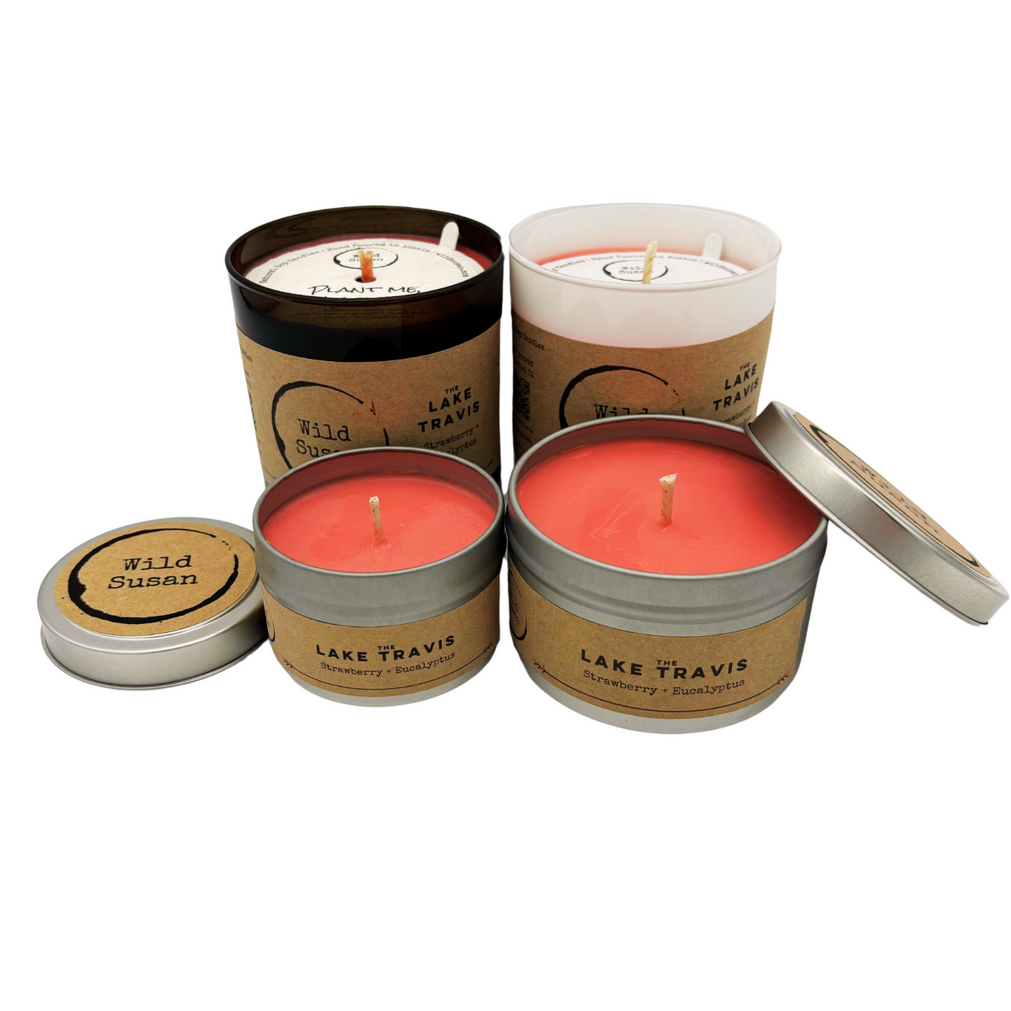 Lake Travis [Strawberry + Eucalyptus] Soy Candle / Wax Melt