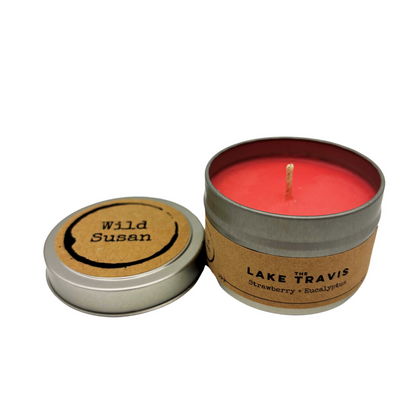 Lake Travis [Strawberry + Eucalyptus] Soy Candle / Wax Melt