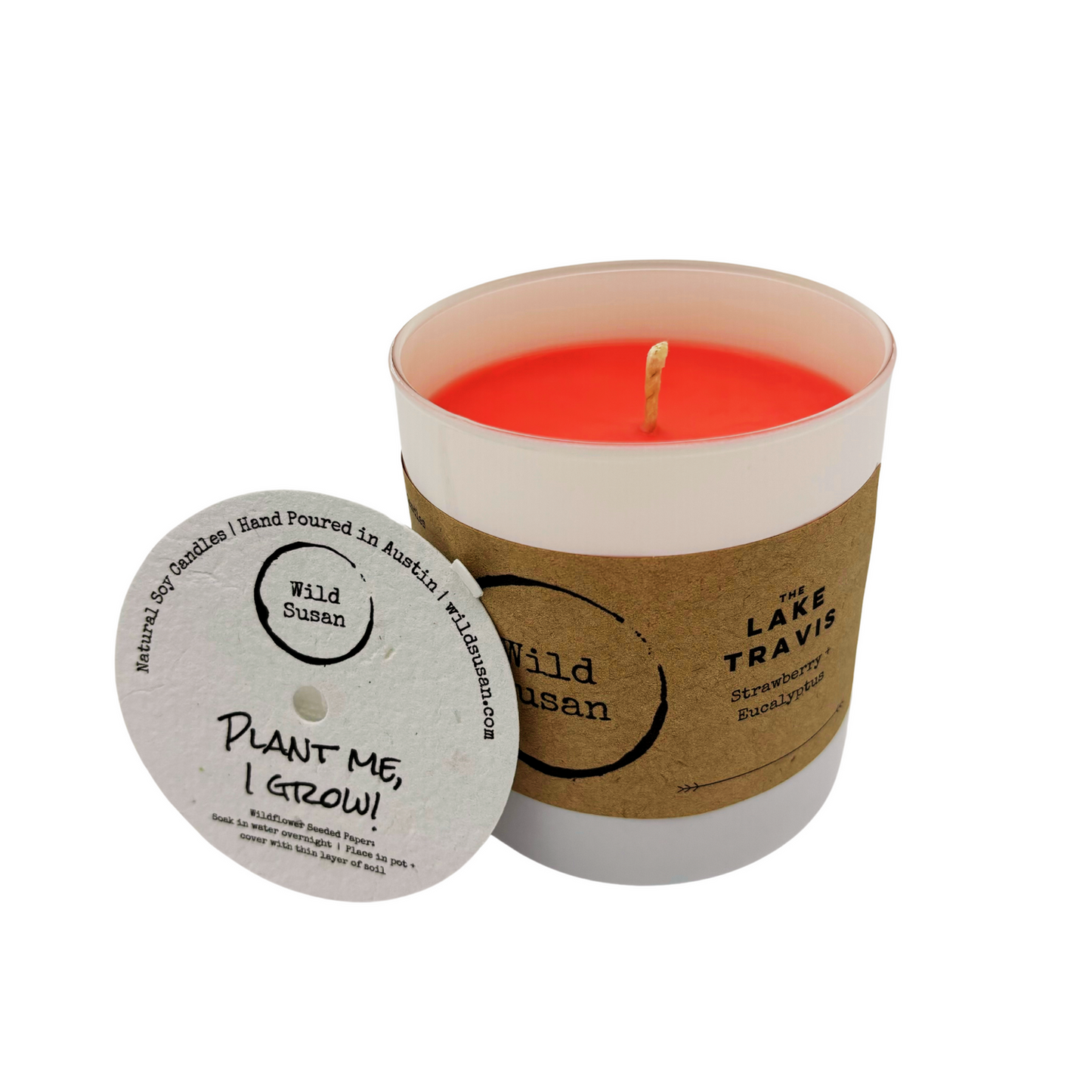 Lake Travis [Strawberry + Eucalyptus] Soy Candle / Wax Melt
