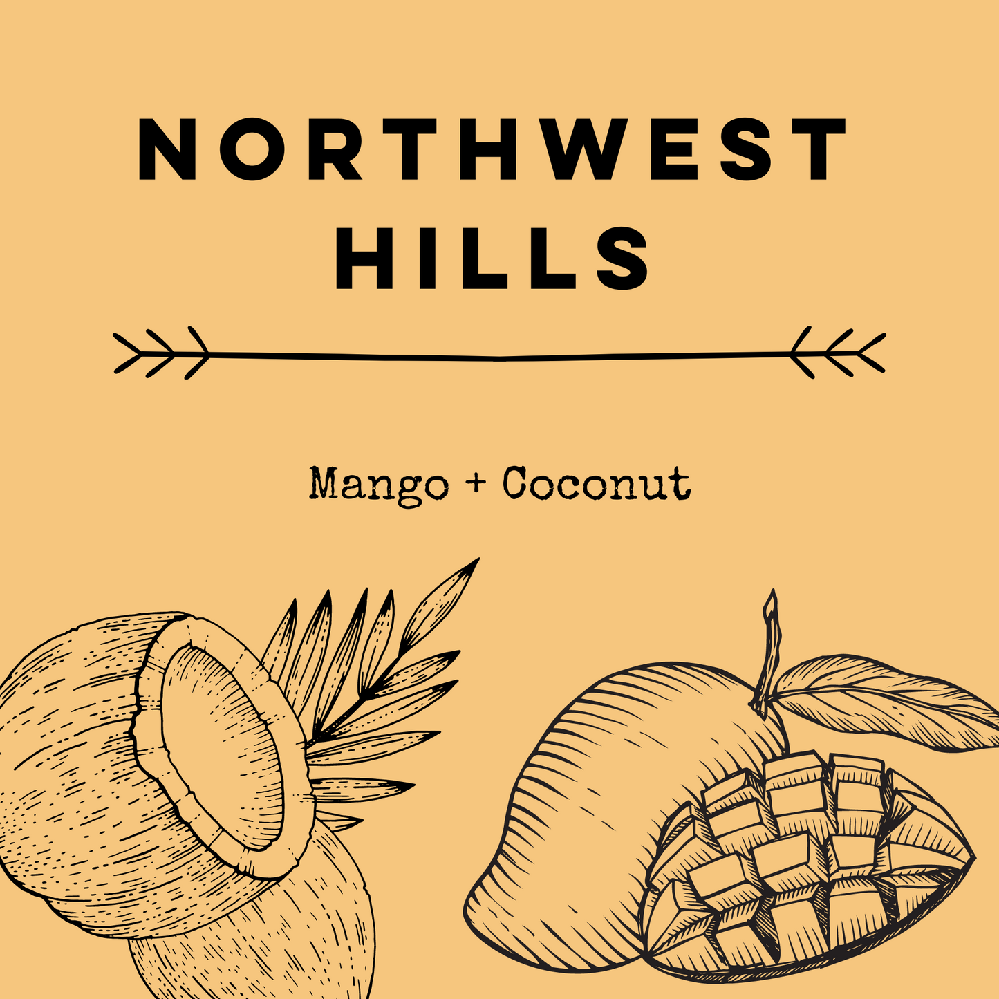 Northwest Hills [Coconut + Mango] Soy Candle / Wax Melt